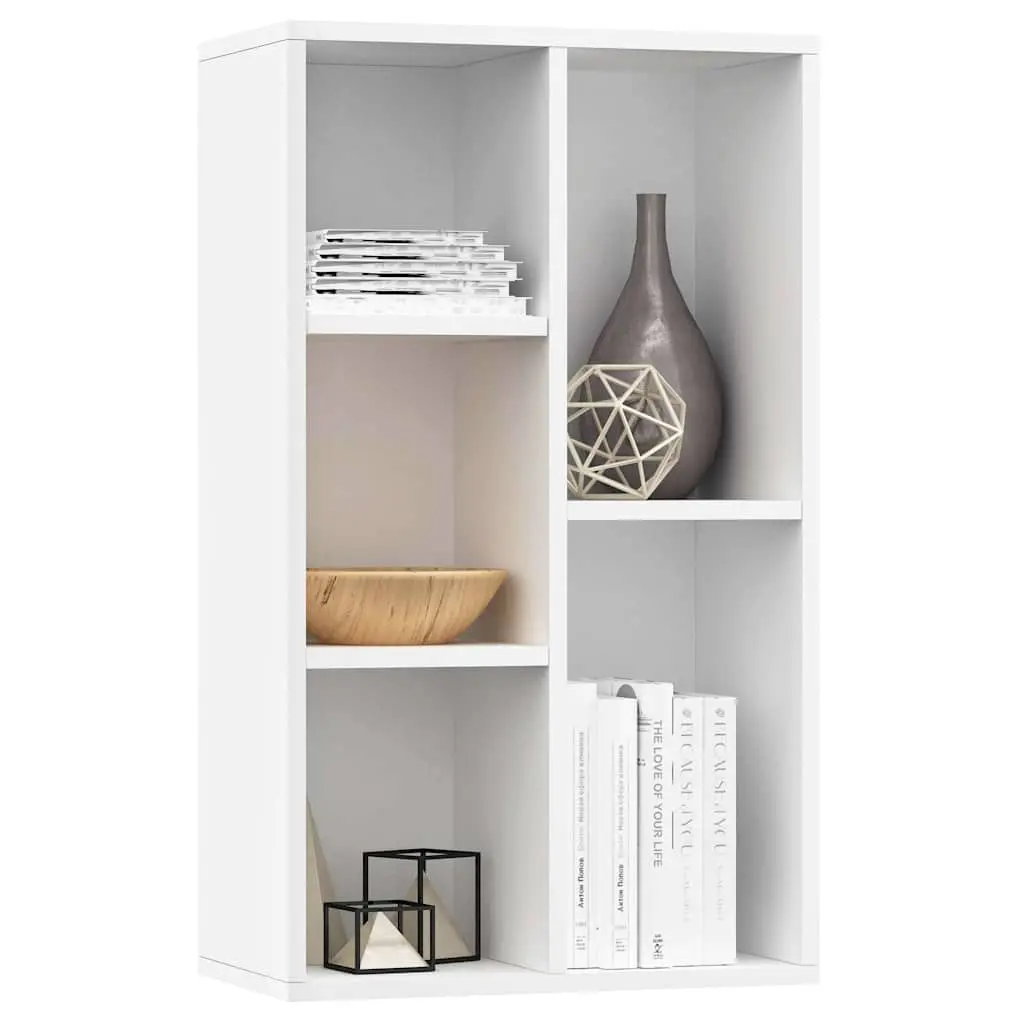 Book Cabinet Sideboard White Storage Shelf Unit Modern Engineered Wood Furniture