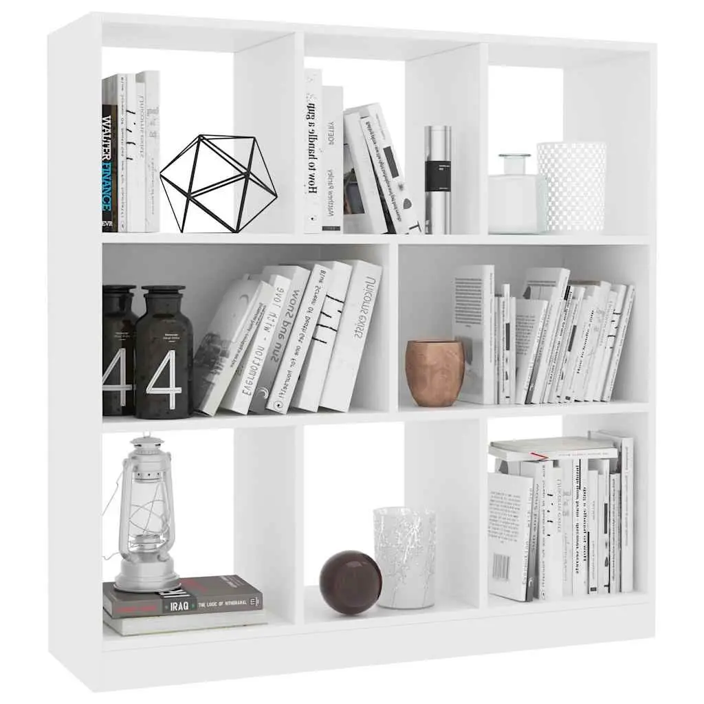 White Book Cabinet 8 Compartment Bookcase Storage Organizer 97.5 x 29.5 x 100 cm