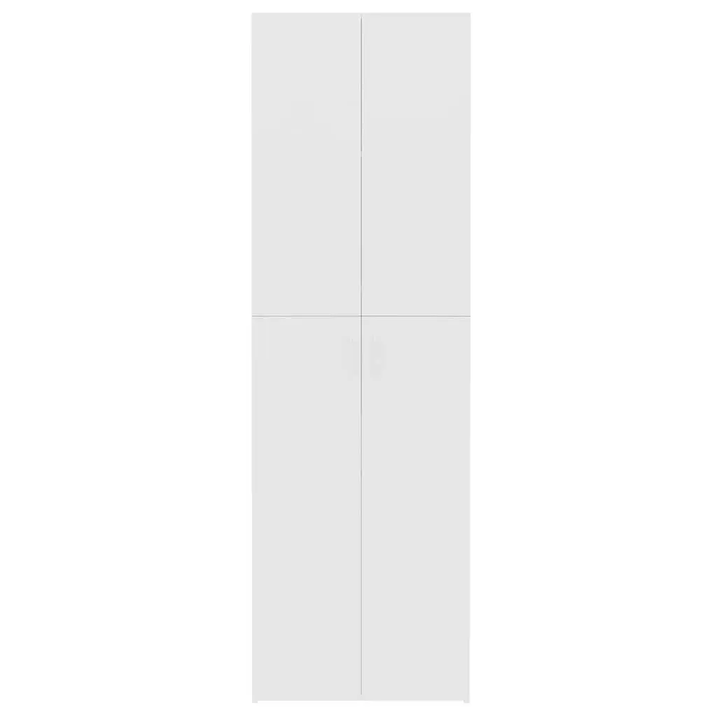 Office Cabinet White 60x32x190cm Filing Storage Cupboard 5 Shelves 2 Doors