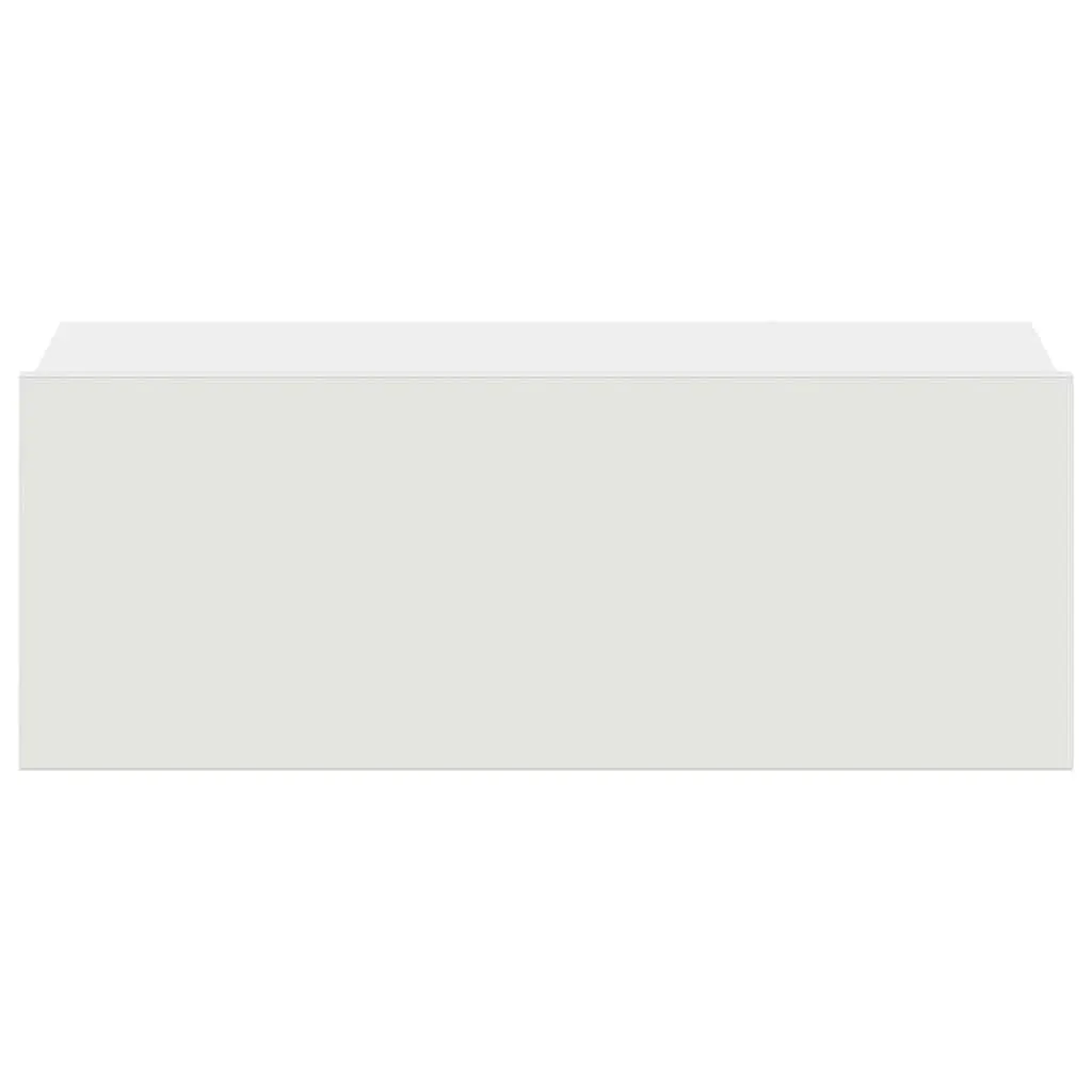 Floating Bedside Tables Wall-Mounted White Compact Storage Cabinet 2 Piece