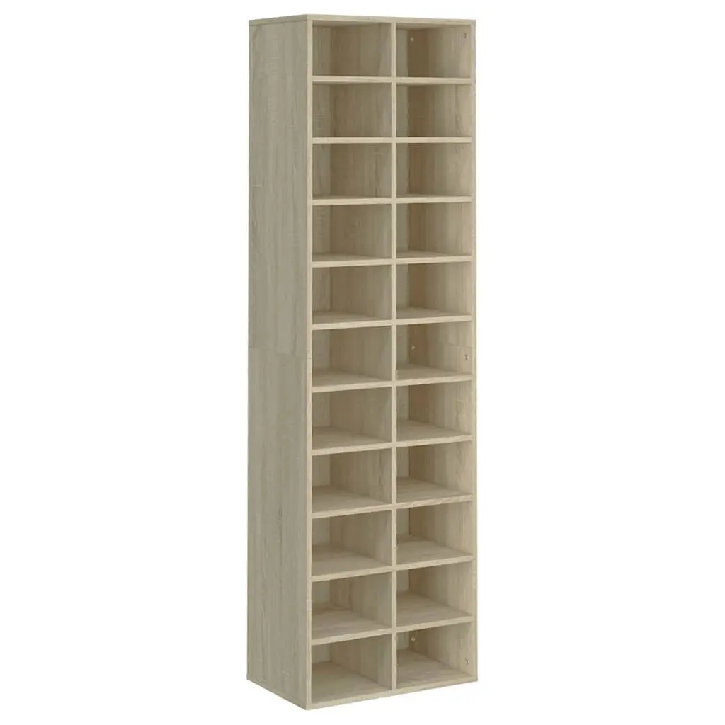 Shoe Cabinet Organizer Storage Rack 22 Compartments Brown Engineered Wood