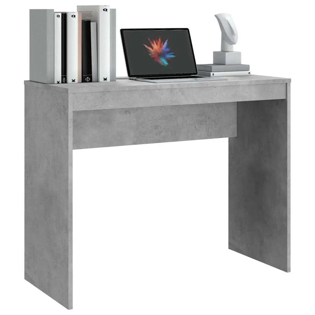Engineered Wood Office Desk Grey Compact 90x40x72 cm Modern Study Work Table