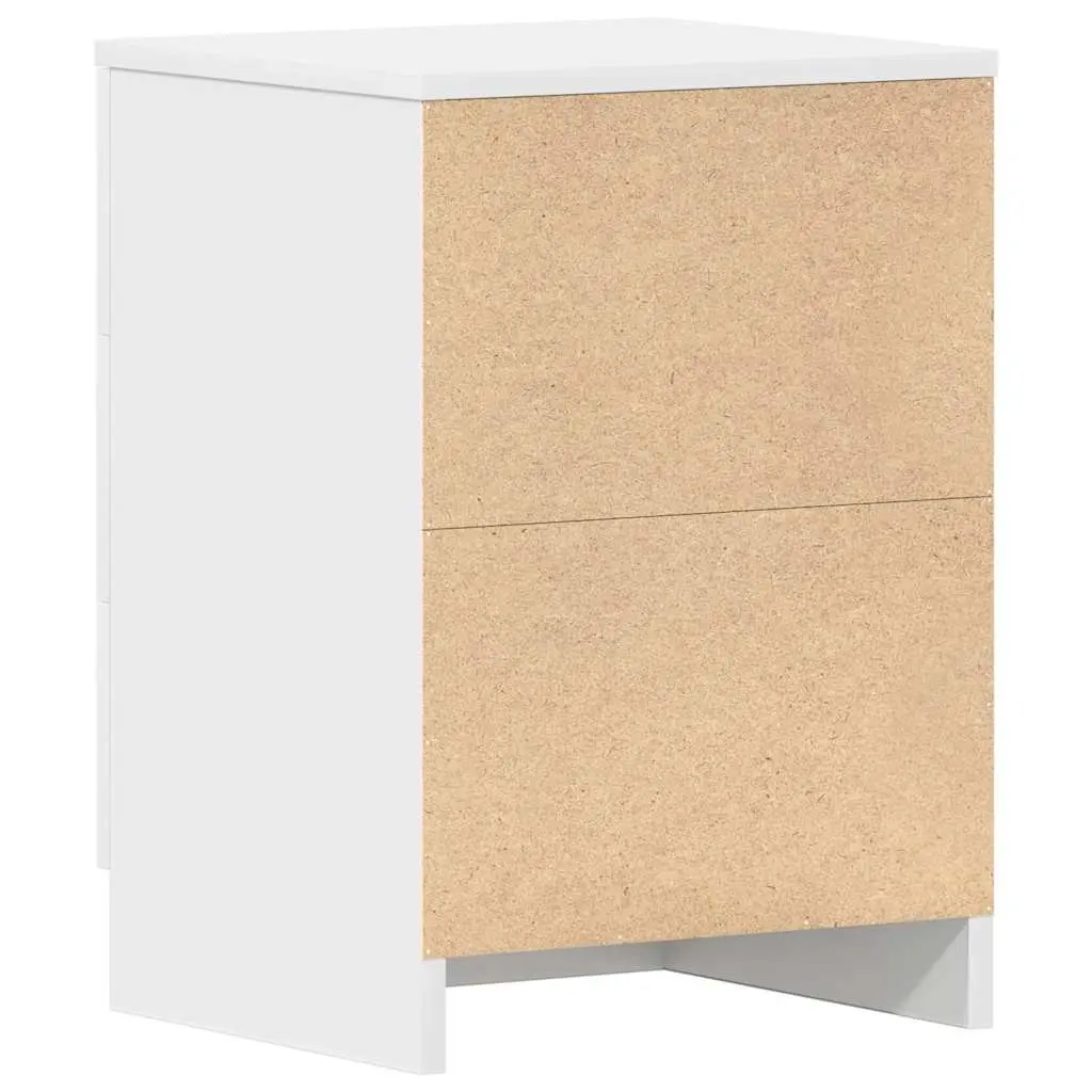 Bedside Cabinet White Nightstand 3 Drawer Storage Table
