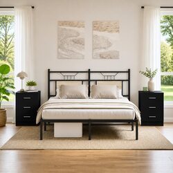 Friendly Black Nightstand Cabinets for Your Home - 2 Pieces