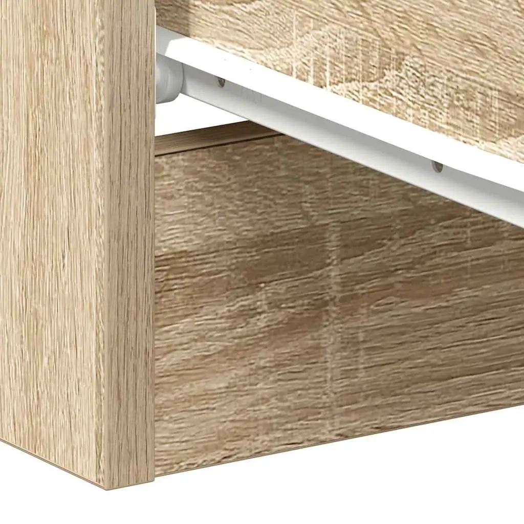 Bedside Tables 2 pcs Brown Engineered Wood Nightstand Storage Cabinet Drawers