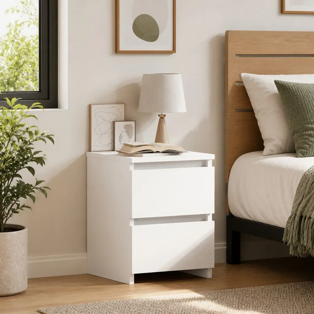 White Bedside Cabinet 30x30x40 cm