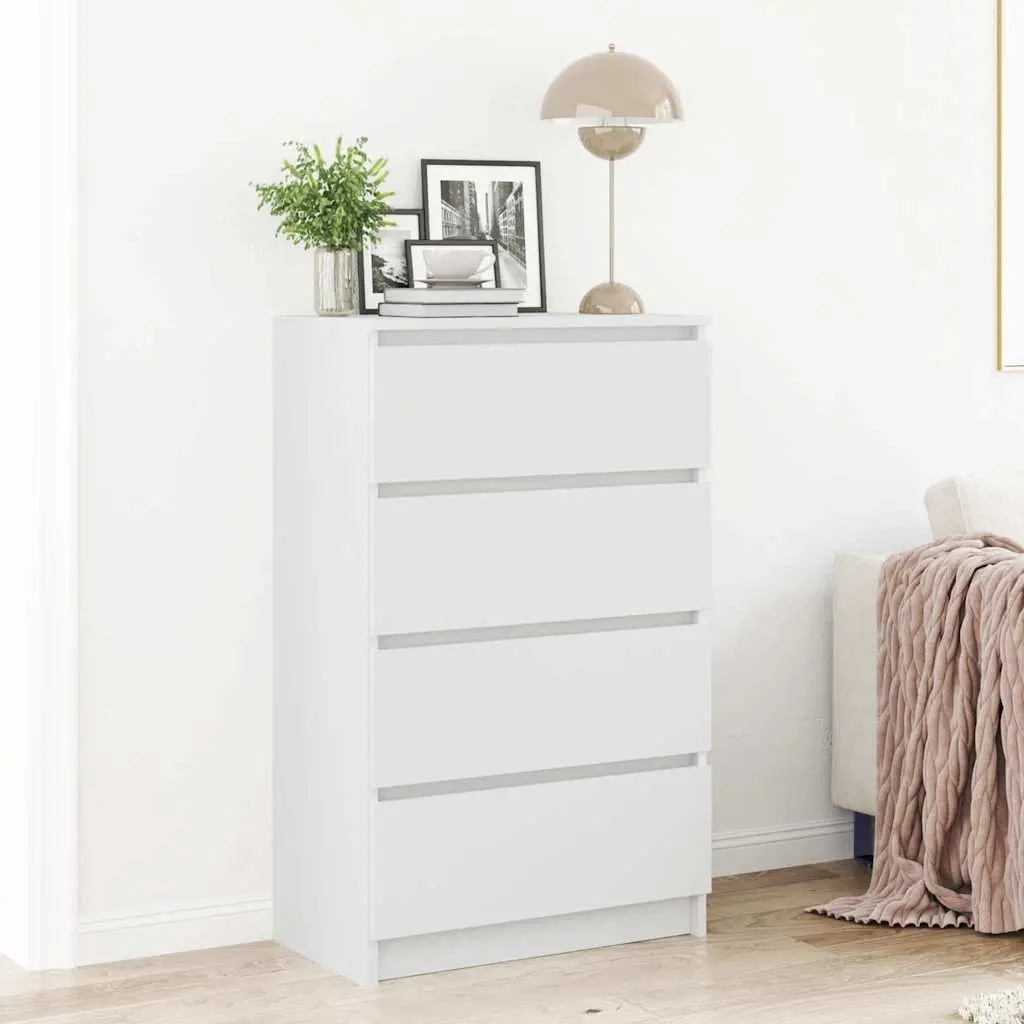 Sideboard White Storage Cabinet Engineered Wood 60 cm Width