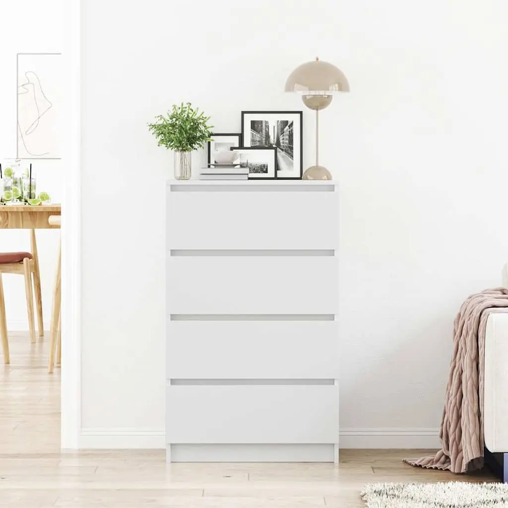 Sideboard White Storage Cabinet Engineered Wood 60 cm Width
