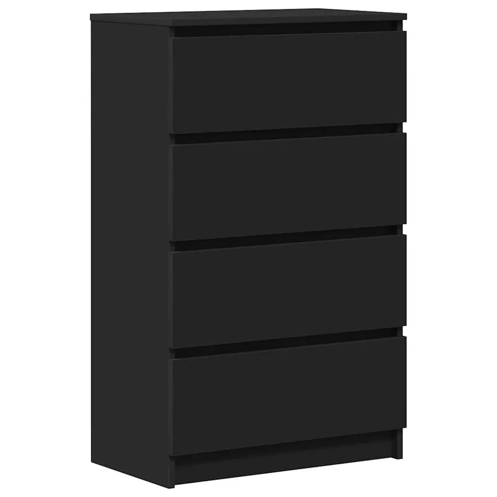 Black Sideboard Storage Cabinet 60x35x98.5cm Modern Living Room Furniture