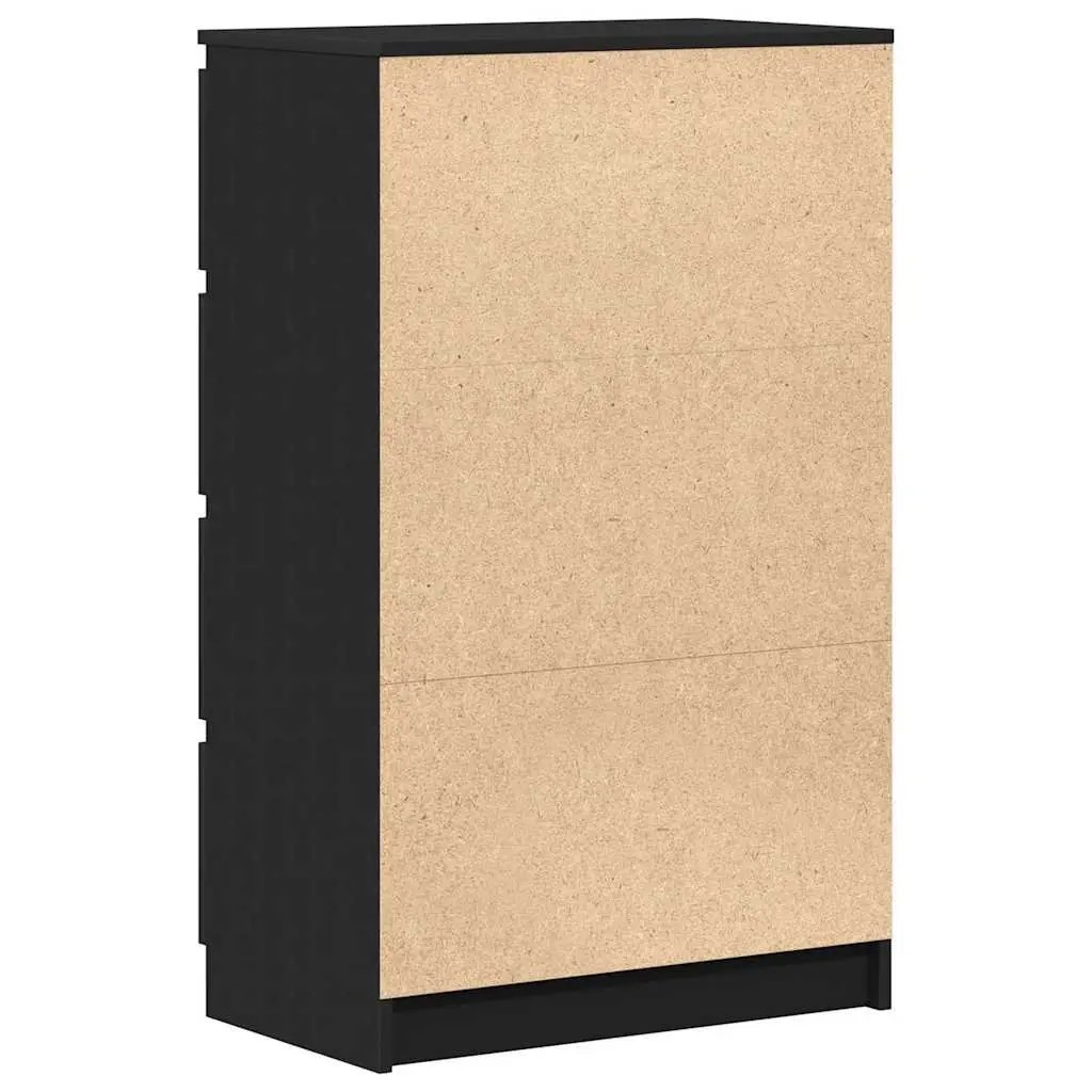 Black Sideboard Storage Cabinet 60x35x98.5cm Modern Living Room Furniture
