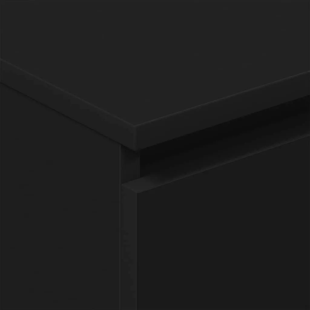 Black Sideboard Storage Cabinet 60x35x98.5cm Modern Living Room Furniture