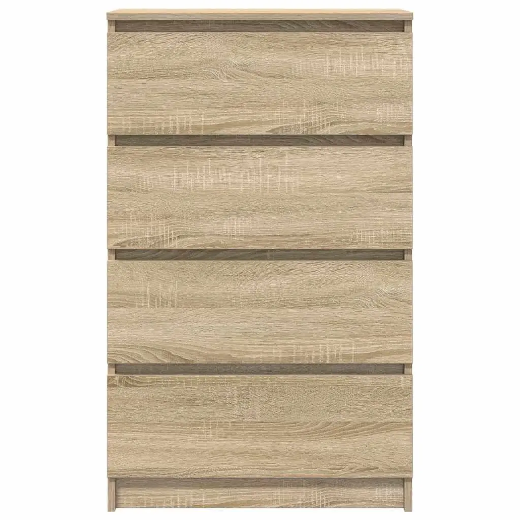 Sideboard Storage Cabinet with 4 Drawers Brown Engineered Wood Buffet Furniture