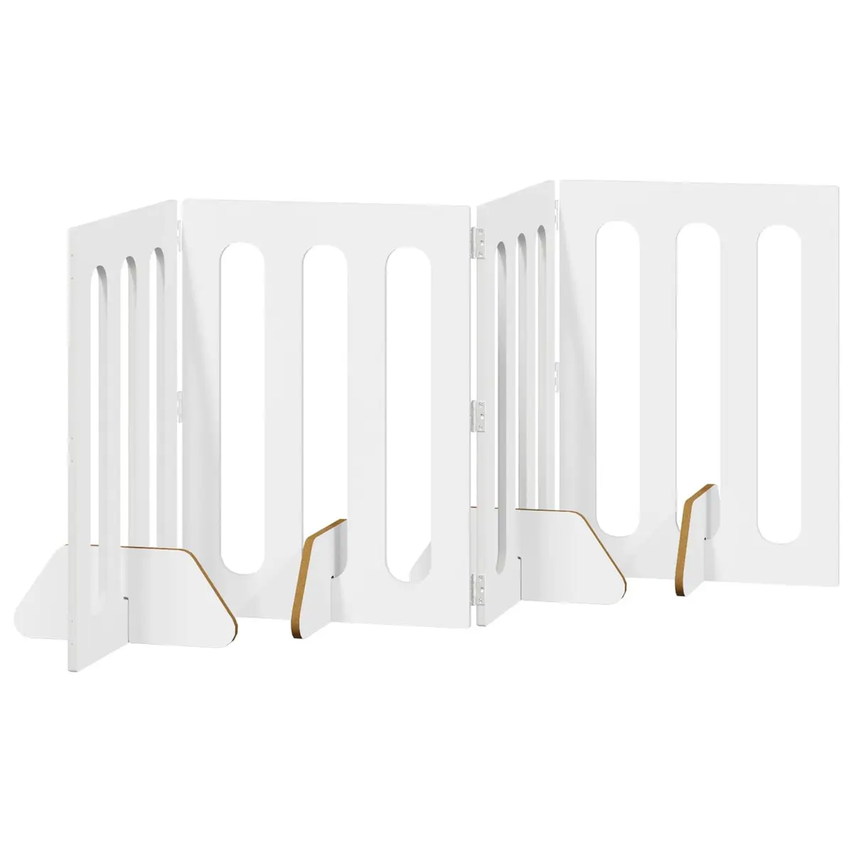 Folding Pet Fence Indoor White 4 Panels Adjustable Playpen Barrier 201 x 38 x 70 cm