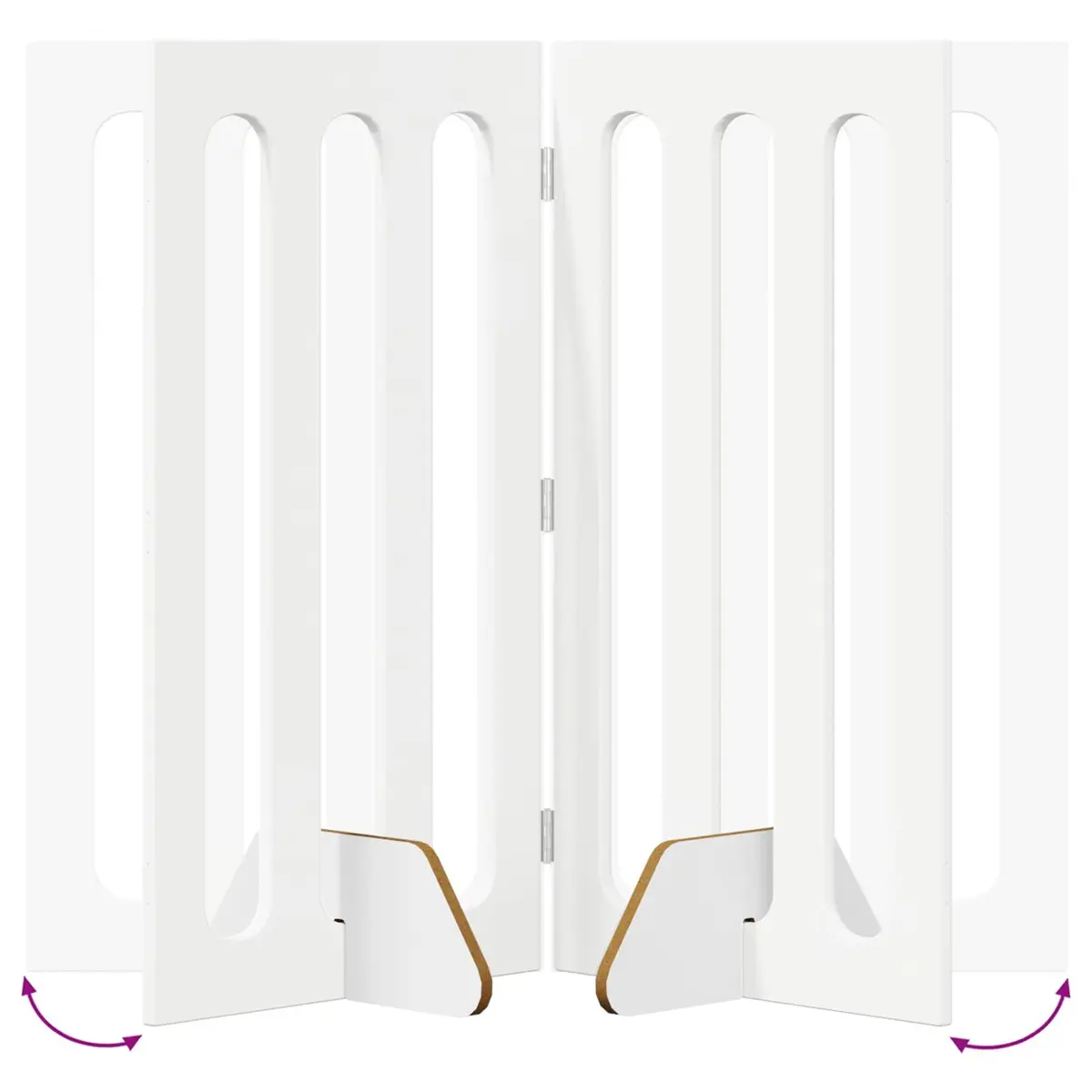Folding Pet Fence Indoor White 2 Piece 100.5 x 38 x 90 cm