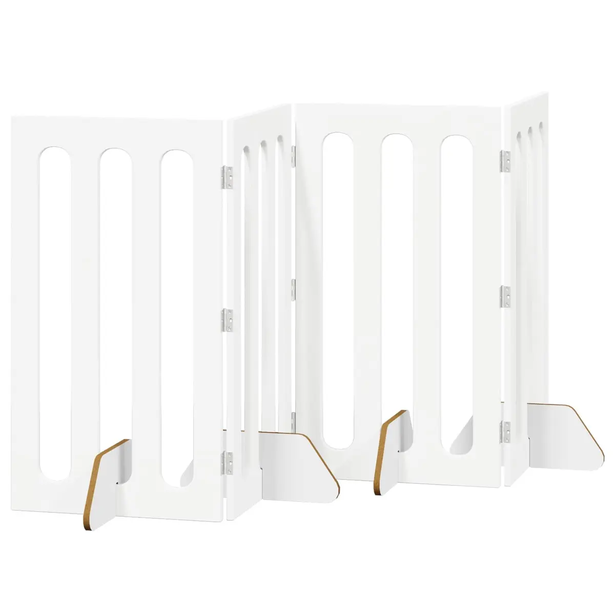 Folding Pet Fence White 4 Panels Indoor Dog Barrier Room Divider