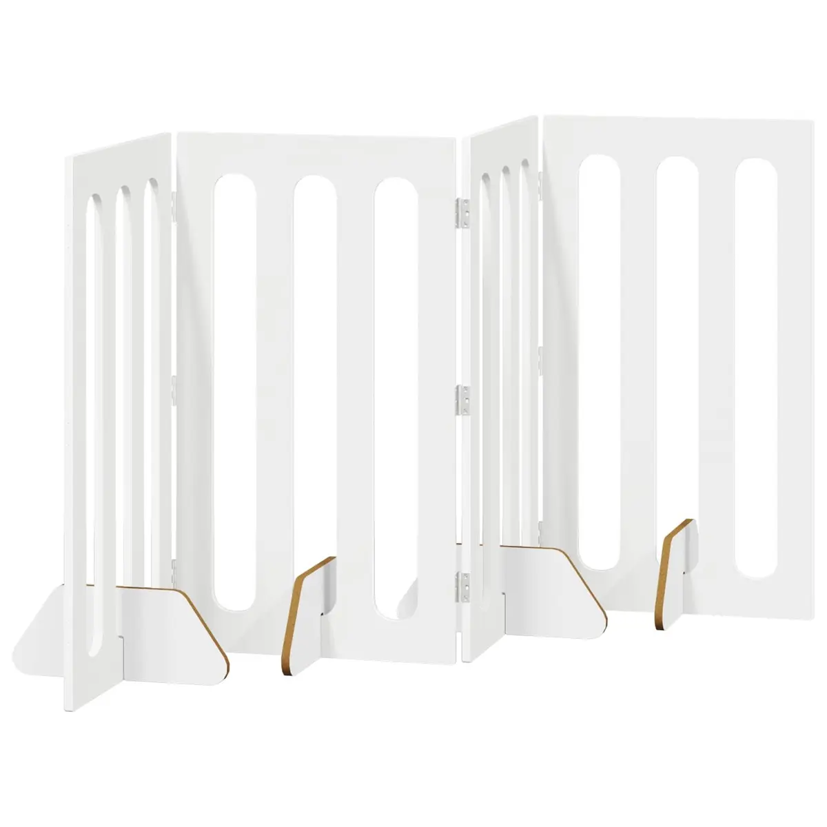 Folding Pet Fence White 4 Panels Indoor Dog Barrier Room Divider
