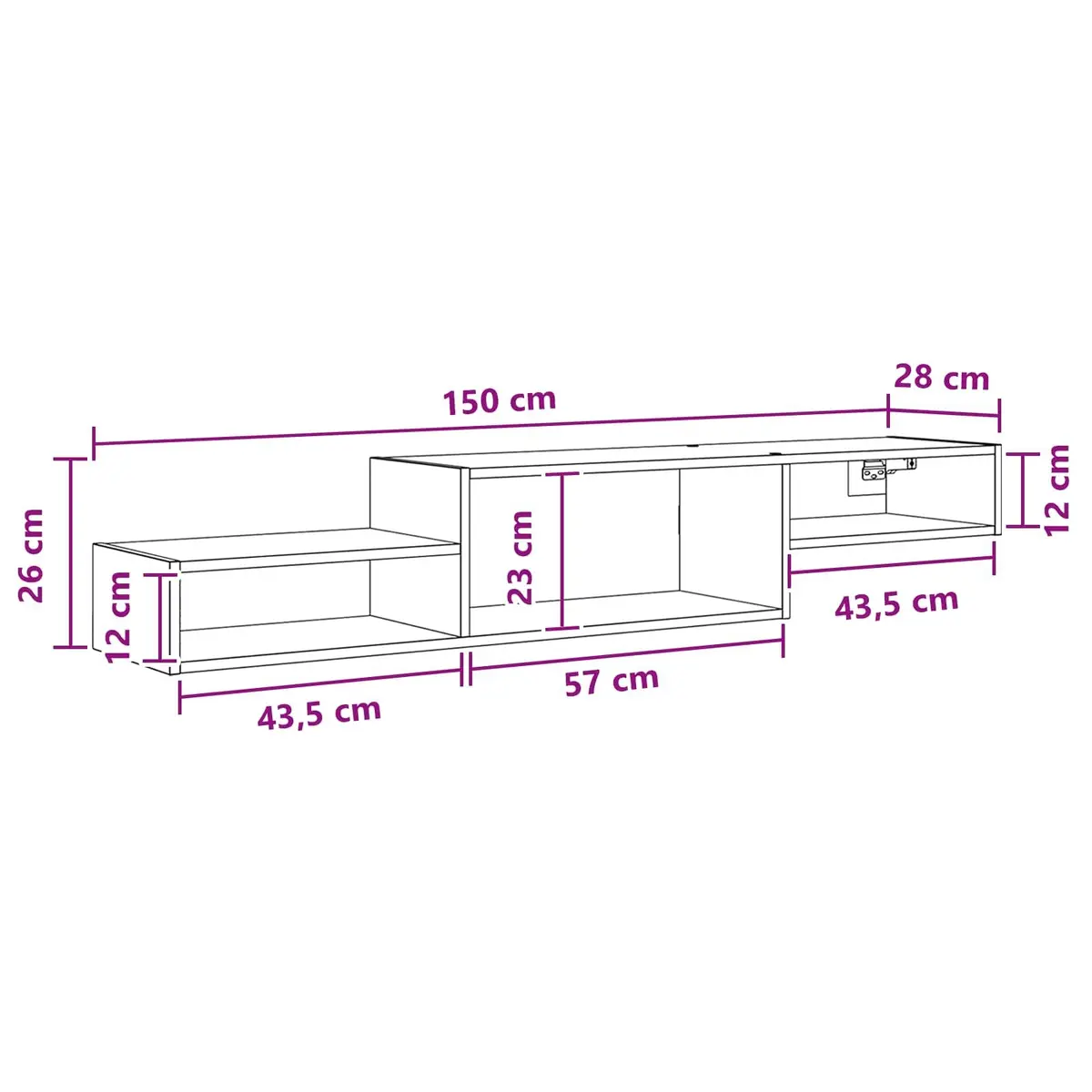 Wall-Mounted TV Cabinet Brown Engineered Wood Modern Design Living Room Storage