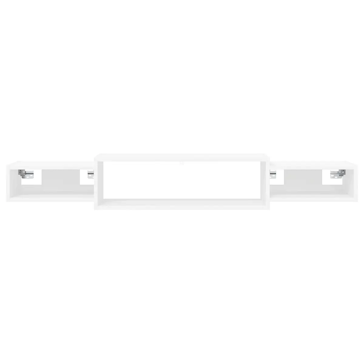 Wall-Mounted TV Cabinet White 140x28x21cm Floating Shelf Open Storage Unit
