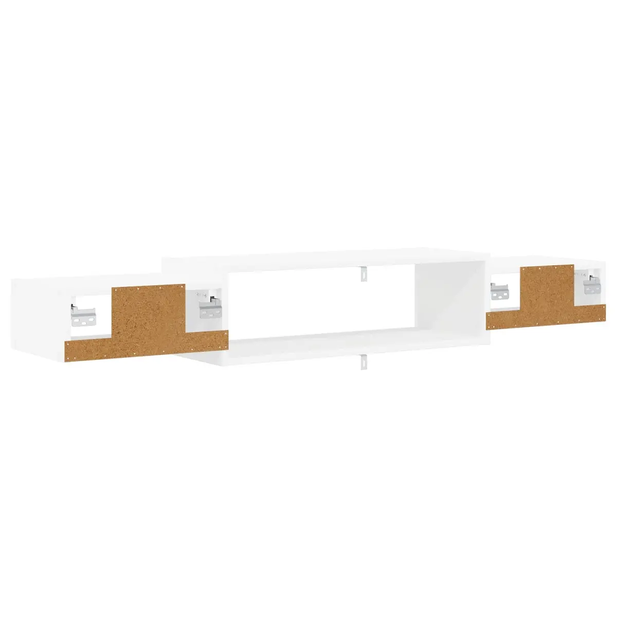 Wall-Mounted TV Cabinet White 140x28x21cm Floating Shelf Open Storage Unit