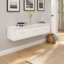 Friendly Floating Shelf with Integrated 3-Drawer Storage
