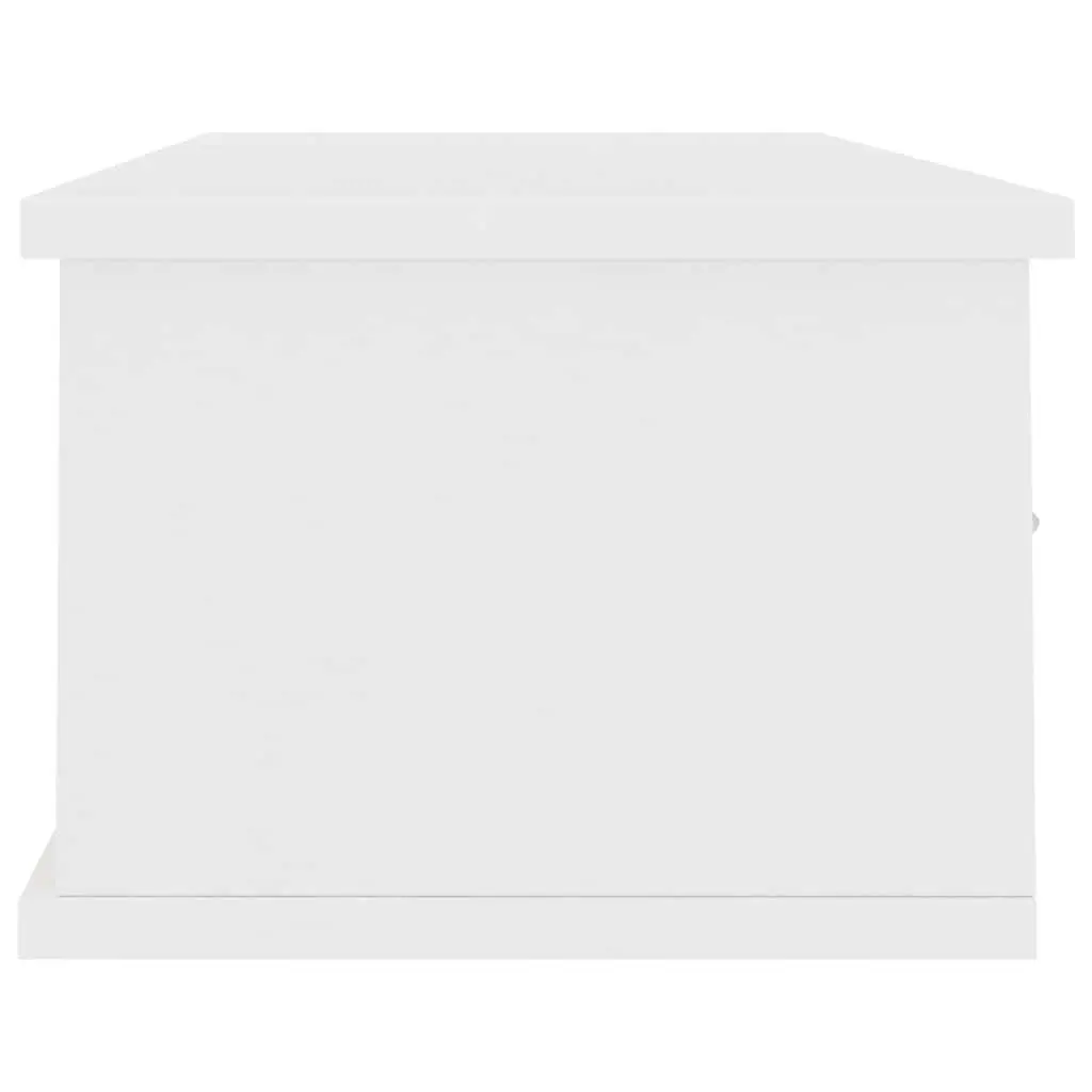 Wall-mounted Shelf with 3 Drawers White Floating Storage Cabinet Display