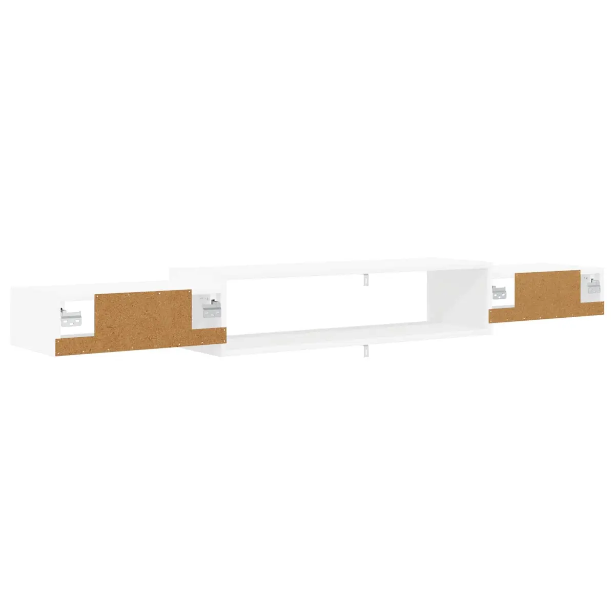 Open Storage Wall-Mounted TV Cabinet White Shelving Unit 180cm x 28cm x 21cm