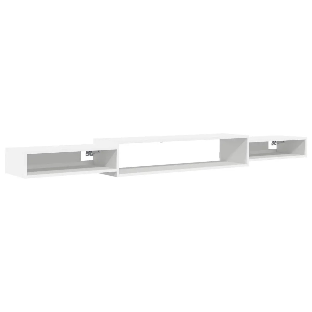 Wall-Mounted TV Cabinet White Shelving Unit Open Storage Wall Shelf 220x28x21cm