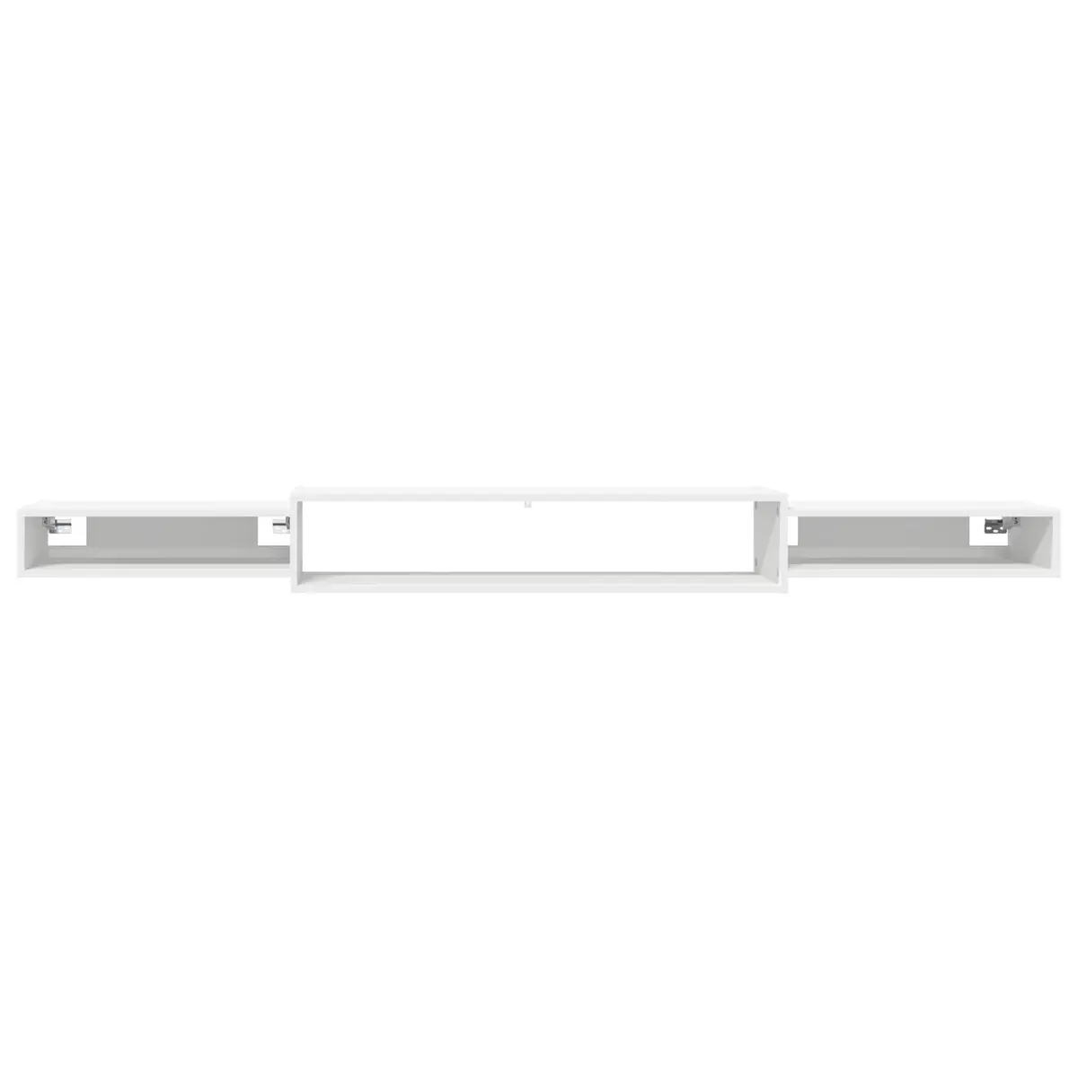 Wall-Mounted TV Cabinet White Shelving Unit Open Storage Wall Shelf 220x28x21cm