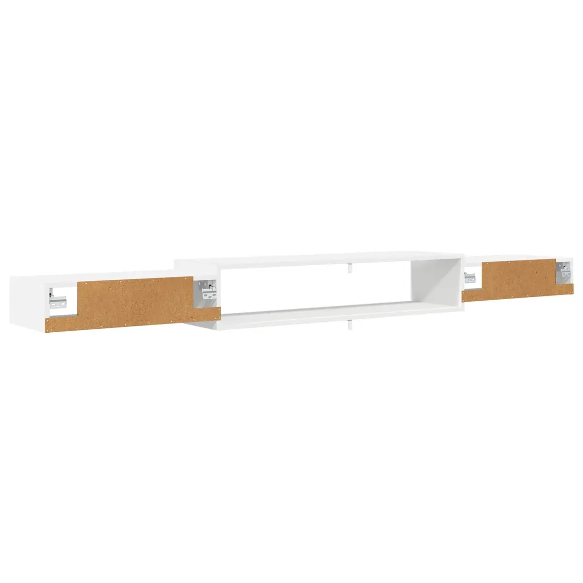 Wall-Mounted TV Cabinet White Shelving Unit Open Storage Wall Shelf 220x28x21cm