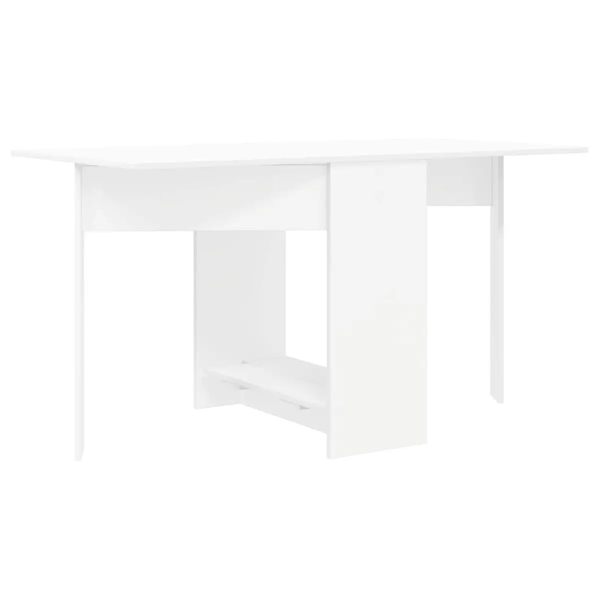 Extendable Folding Dining Table White Engineered Wood 138x70x73.5cm Kitchen Furniture