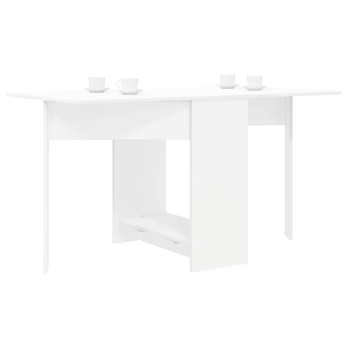 Extendable Folding Dining Table White Engineered Wood 138x70x73.5cm Kitchen Furniture