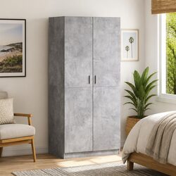 Your Essential Grey Wardrobe Cupboard 80x52x180 cm