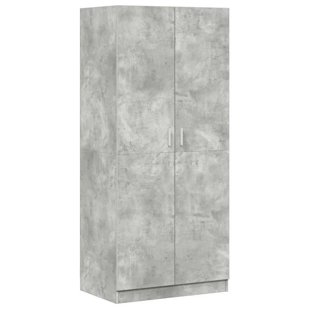 Wardrobe Cupboard Grey Engineered Wood 80x52x180 cm