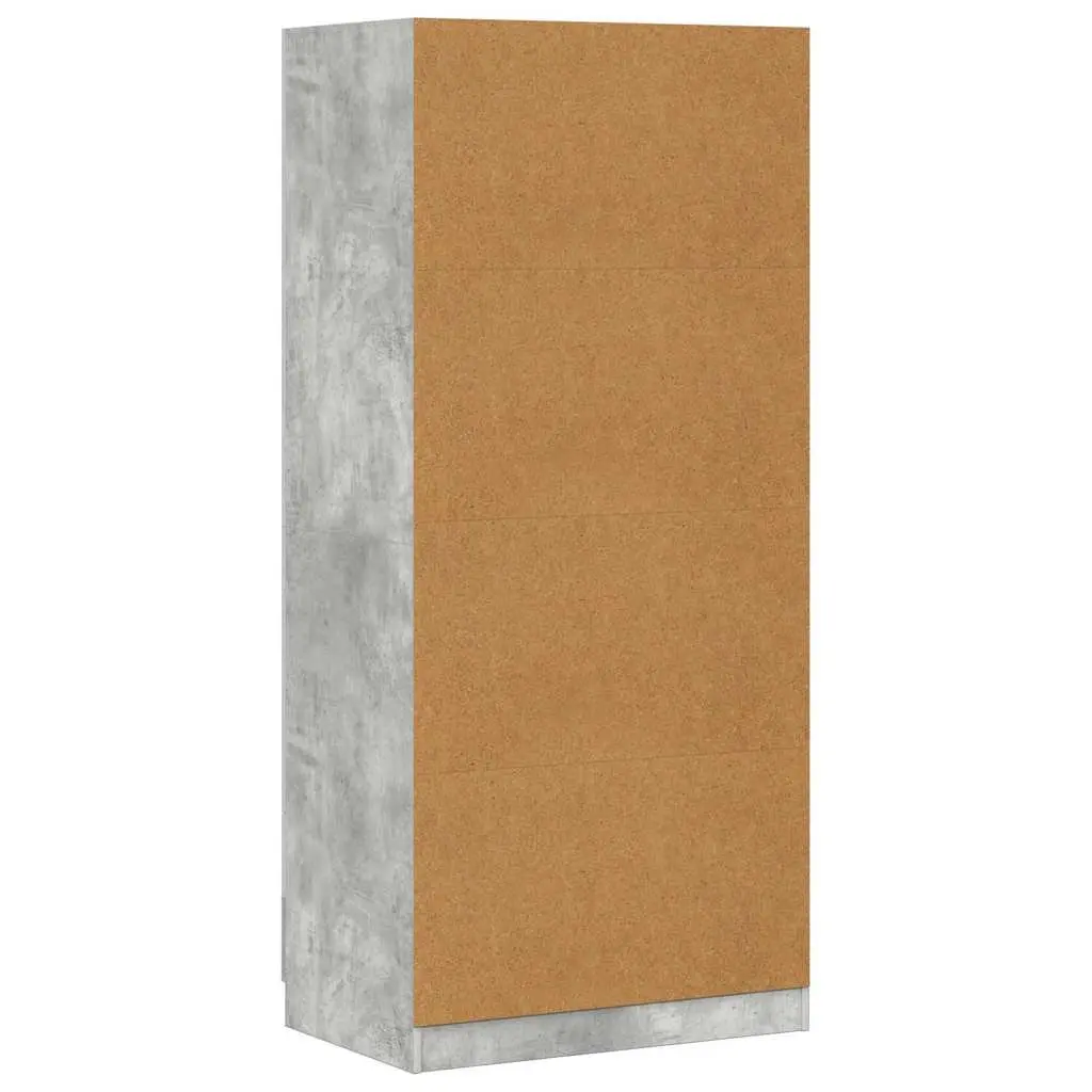 Wardrobe Cupboard Grey Engineered Wood 80x52x180 cm