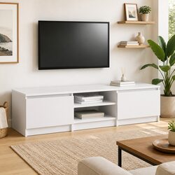 Your Friendly White TV Cabinet: 140x40x35.5 cm