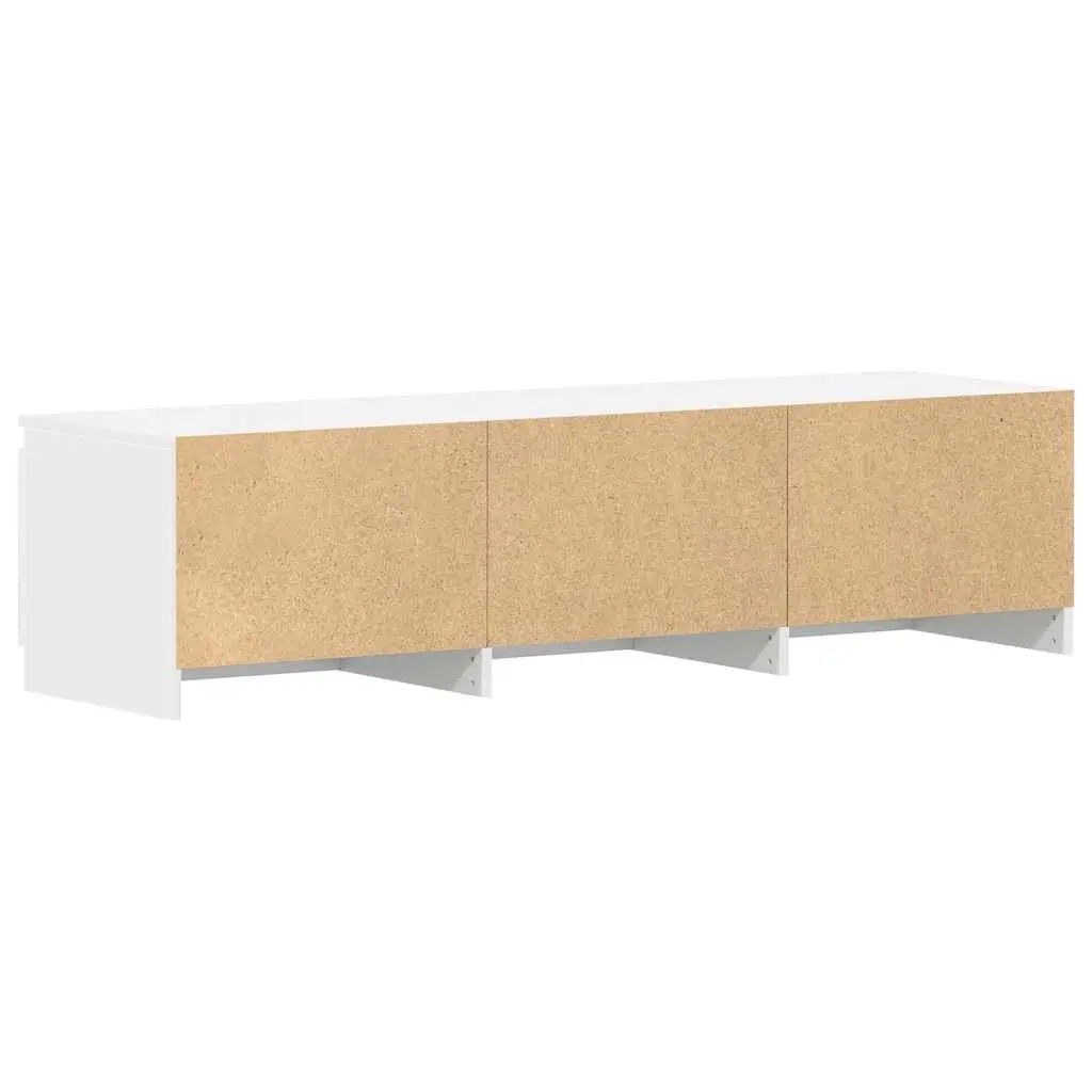 TV Cabinet White 140x40x35.5 cm with Doors Open Compartments Storage Unit