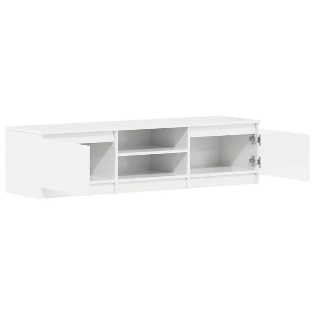 TV Cabinet High Gloss White 140cm Wide Modern Media Entertainment Unit