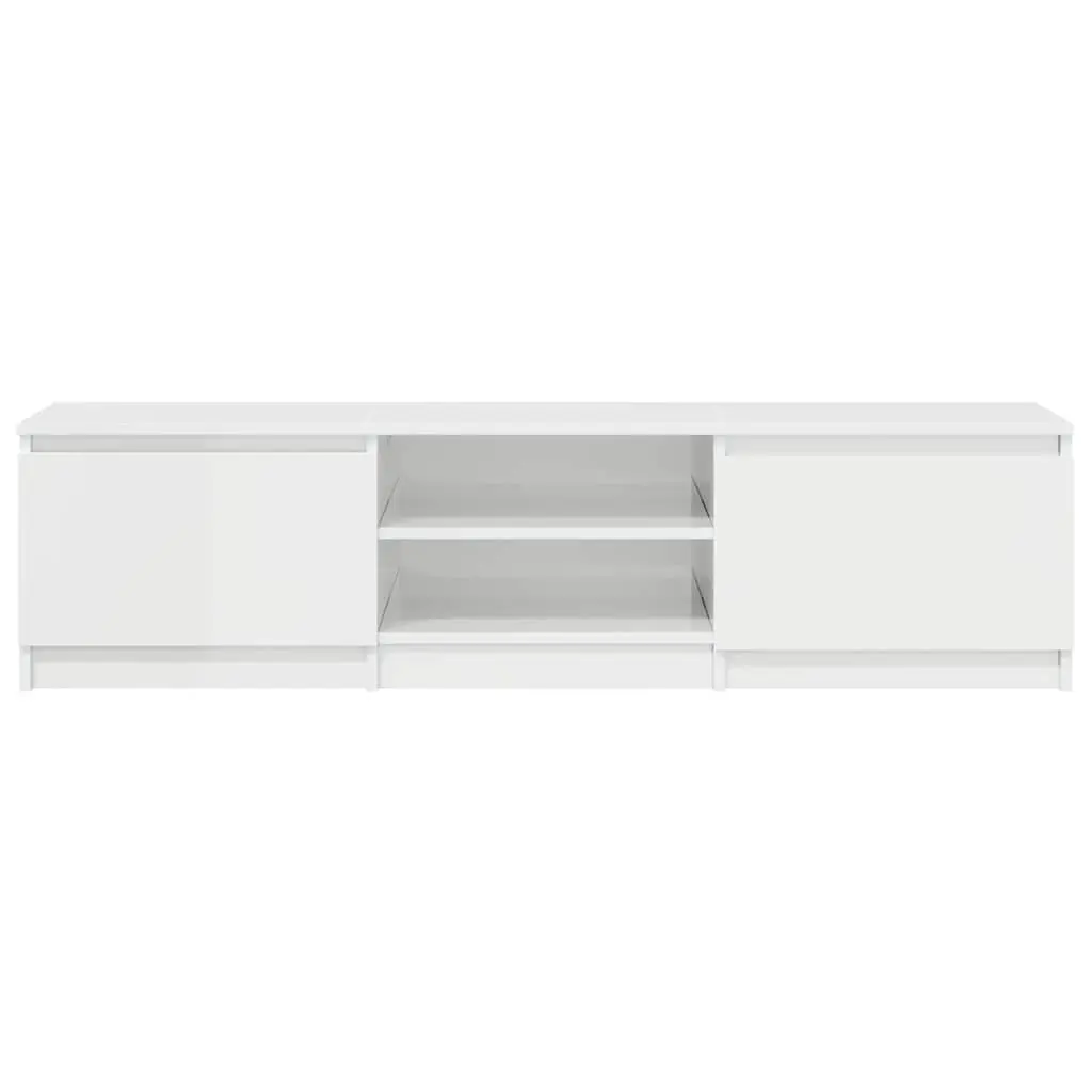 TV Cabinet High Gloss White 140cm Wide Modern Media Entertainment Unit