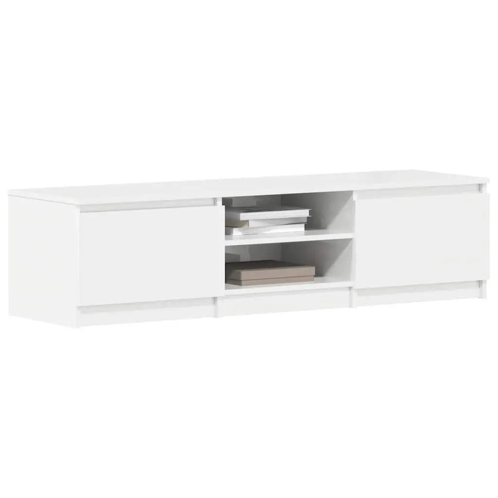 TV Cabinet High Gloss White 140cm Wide Modern Media Entertainment Unit