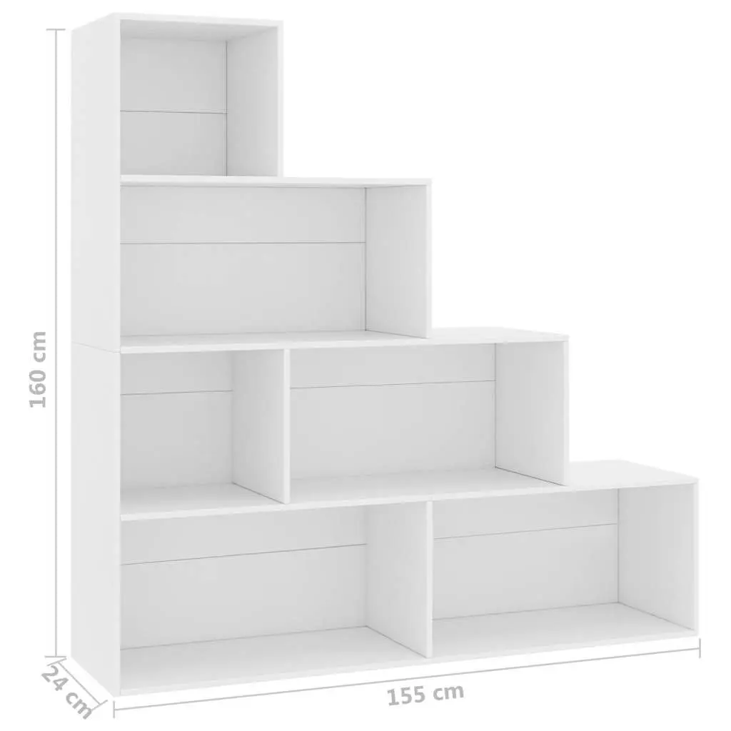 Book Cabinet Room Divider White 155x24x160 cm Open Shelf Storage Unit