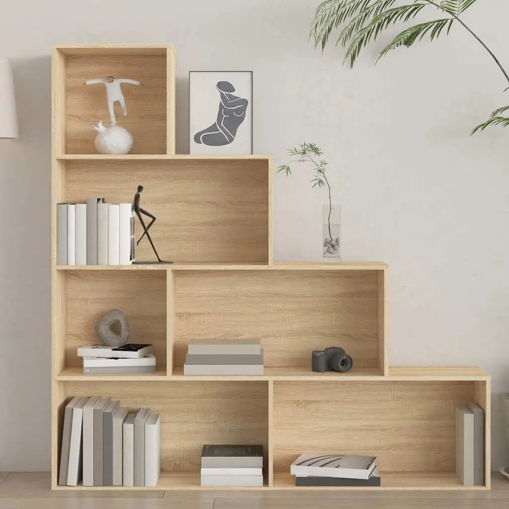 Book Cabinet Room Divider 6-Shelf 155x24x160cm Engineered Wood Storage Rack