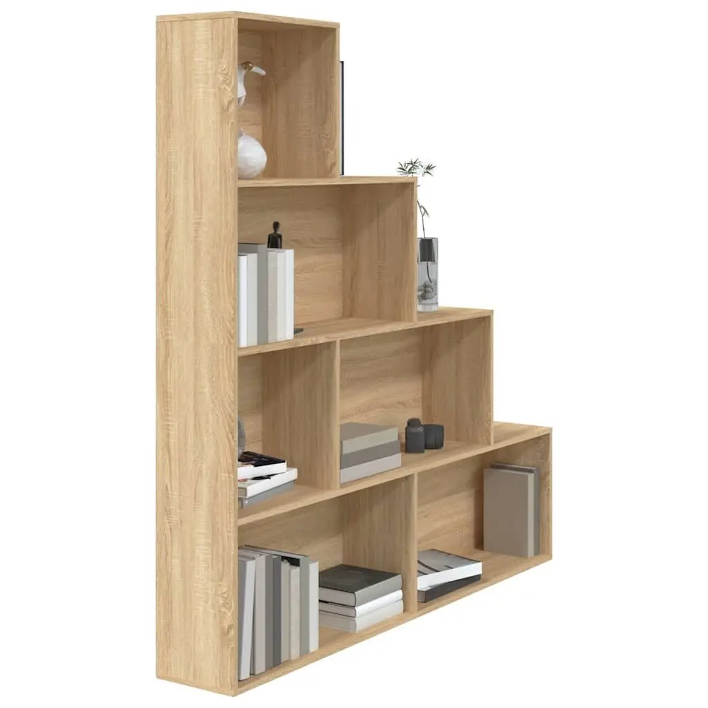 Book Cabinet Room Divider 6-Shelf 155x24x160cm Engineered Wood Storage Rack