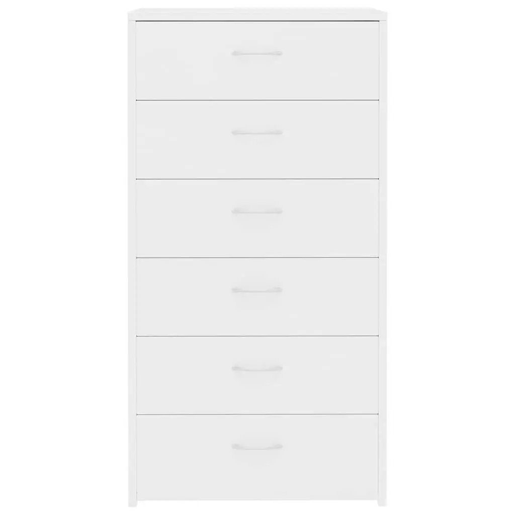 White Sideboard Cabinet 6 Drawers Storage Furniture 50W x 34D x 96H cm