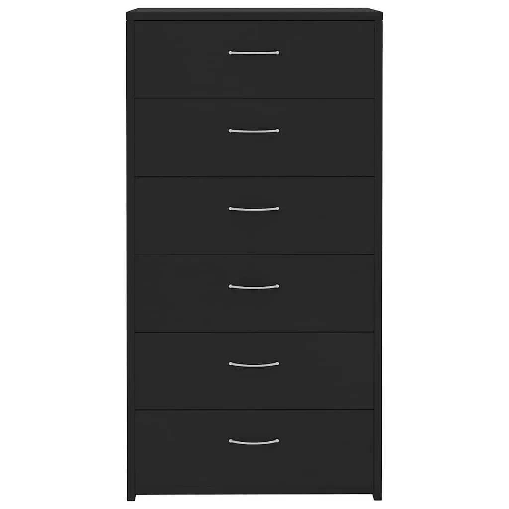 Sideboard Storage Cabinet Black Engineered Wood 50W x 34D x 96H cm