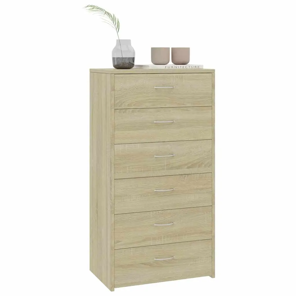 Brown Sideboard with 6 Drawers