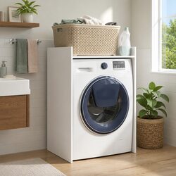 Convenient Storage with Our White Washing Machine Cabinet