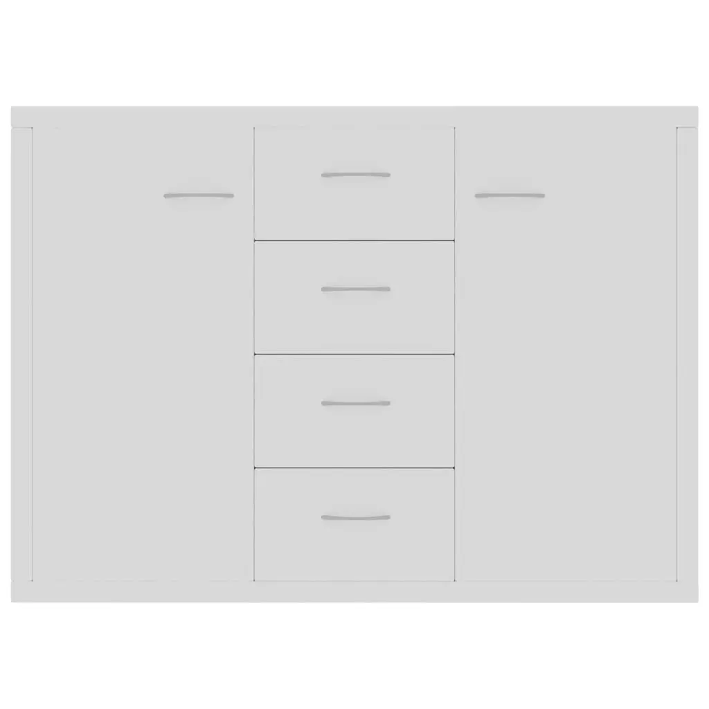 Sideboard Buffet Cabinet Contemporary Minimalist White 88x30x65cm with 4 Drawers 2 Doors