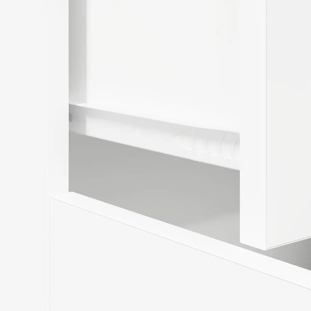 Sideboard White Minimalist Storage Cabinet 60W x 30D x 75H cm