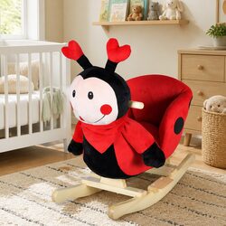 Rocking Animal Ladybug Baby Rocker Toy Soft Plush Bouncer for Toddlers Ages 12M+