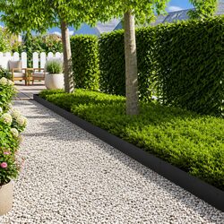 Friendly Lawn Edging Set - 10 Pieces in Black Steel